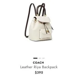 Coach Cream Leather Backpack with Flap-Over Closure Coach Beige/Cream Signature Canvas and Leather Backpack  main image 4